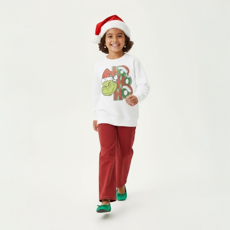Kids Ho Ho Ho Grinch Pullover2 Kids Ho Ho Ho Grinch Pullover - Image 1