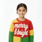 Kids Merry & Bright Christmas Sweater - Image 2