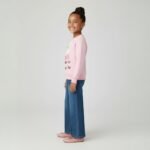 Kids Pink Santa Butterfly Christmas Sweater - Image 4