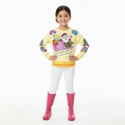 Kids Santa Sleigh Ride Christmas Sweater