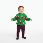 Mini Me Elf Pattern Green Christmas Sweater