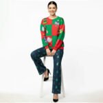 Festive Patchwork Christmas Sweater - Image 2