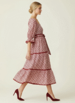 Rosette Lace Tiered Midi Dress - Image 4