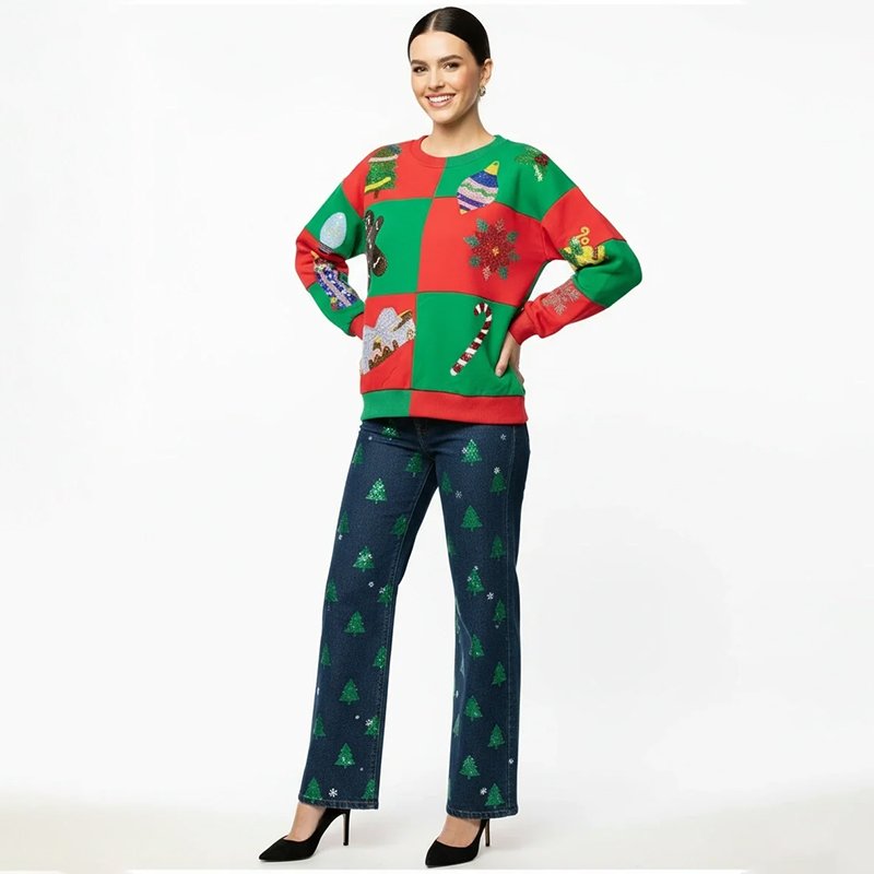 PicjamDownload-11 Festive Patchwork Christmas Sweater - Image 1