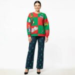 Festive Patchwork Christmas Sweater - Image 3