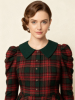 Vintage Plaid Christmas Dress - Image 3