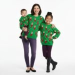 Kids Elf Pattern Green Christmas Sweater